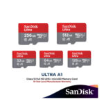 SanDisk Ultra A1 Class 10 Micro SD Memory Card - 32GB/64GB/128GB/256GB/512GB (120MB/s) (140MB/s)