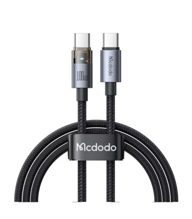 Mcdodo 100W USB-C Metal Aluminum Alloy PD Cable Transparent Case with Charging Light (1.2m)
